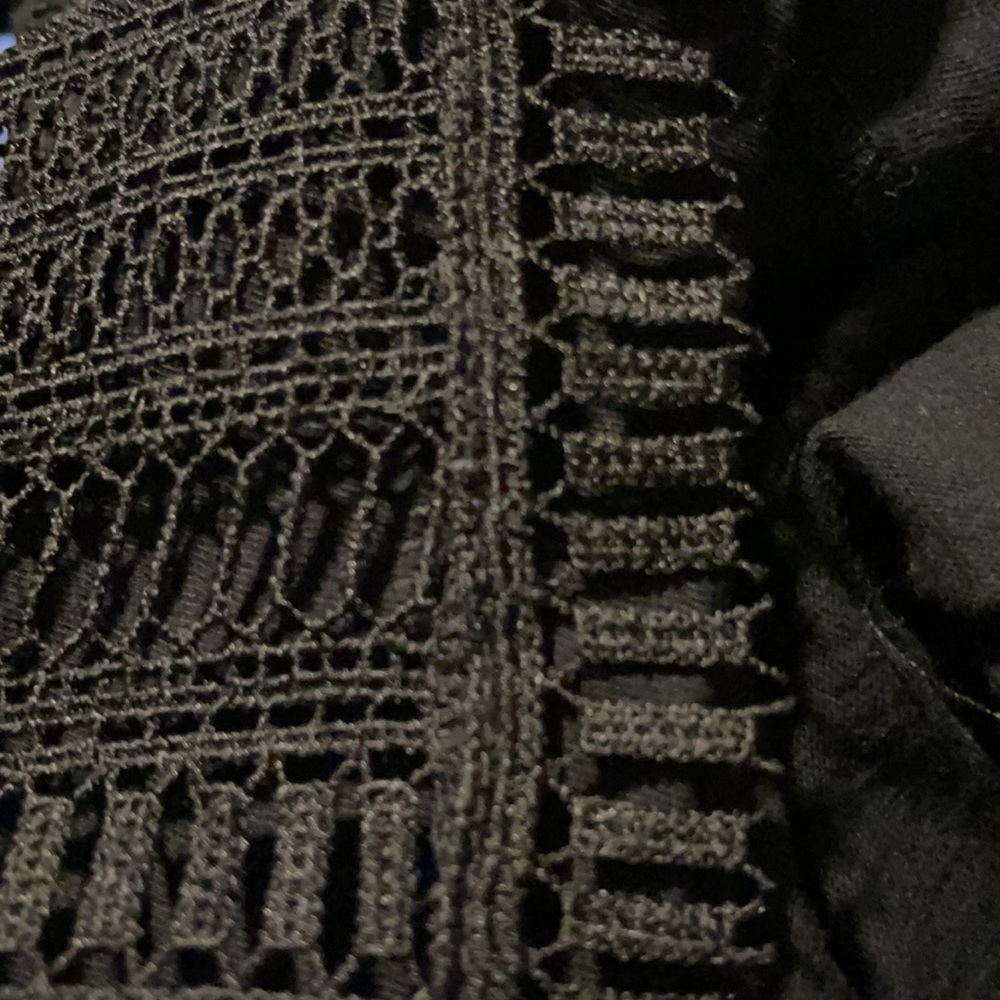 J. Crew Lace Front Long Sleeve T-Shirt | Black - Picture 7 of 9